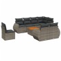 Set de muebles de jardín 9 pzas y cojines ratán sintético gris de , Conjuntos de jardín - Ref: Foro24-3225101, Precio: 601,15...
