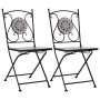 Sillas bistró de mosaico 2 unidades gris de vidaXL, Sillas de jardín - Ref: Foro24-46716, Precio: 148,36 €, Descuento: %