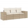Juego de sofás de jardín con cojines beige 3 pzas ratán PE de , Sofás modulares de exterior - Ref: Foro24-3222257, Precio: 23...