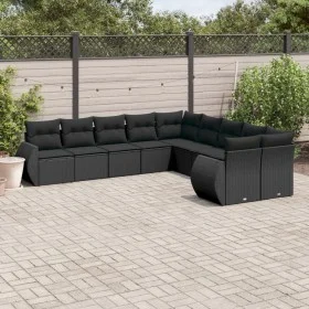 Set de sofás de jardín 10 pzas cojines ratán sintético negro by , Modular outdoor sofas - Ref: Foro24-3221904, Price: 690,84 ...
