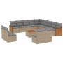 Set sofás de jardín 14 pzas con cojines ratán sintético beige de , Conjuntos de jardín - Ref: Foro24-3260575, Precio: 848,43 ...