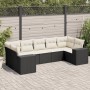 Set de comedor de jardín 7 pzas y cojines ratán sintético negro de , Conjuntos de jardín - Ref: Foro24-3222985, Precio: 429,3...