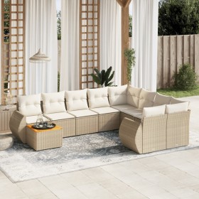 Juego de sofás jardín con cojines beige 10 pzas ratán sintético de , Conjuntos de jardín - Ref: Foro24-3225169, Precio: 673,5...