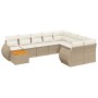 Juego de sofás jardín con cojines beige 10 pzas ratán sintético de , Conjuntos de jardín - Ref: Foro24-3225169, Precio: 673,5...