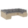 Set de sofás de jardín 9 pzas con cojines ratán sintético beige de , Sofás modulares de exterior - Ref: Foro24-3221798, Preci...