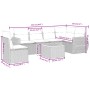 Set de sofás de jardín 7 piezas con cojines ratán PE gris de , Conjuntos de jardín - Ref: Foro24-3225031, Precio: 433,82 €, D...