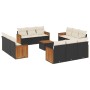 Set de sofás de jardín y cojines 13 pzas ratán sintético negro de , Conjuntos de jardín - Ref: Foro24-3227519, Precio: 816,22...
