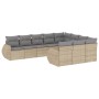 Juego de sofás jardín con cojines beige 10 pzas ratán sintético de , Sofás modulares de exterior - Ref: Foro24-3221888, Preci...