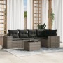 Set de muebles de jardín 6 pzas y cojines ratán sintético gris de , Sofás modulares de exterior - Ref: Foro24-3222539, Precio...