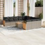 Set de sofás de jardín 12 pzas con cojines ratán sintético gris de , Conjuntos de jardín - Ref: Foro24-3228118, Precio: 690,7...