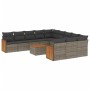 Set de sofás de jardín 12 pzas con cojines ratán sintético gris de , Conjuntos de jardín - Ref: Foro24-3228118, Precio: 690,7...