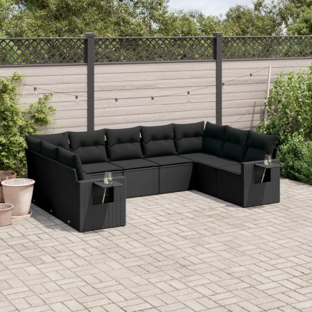 Set de sofás de jardín 8 piezas y cojines ratán sintético negro de , Conjuntos de jardín - Ref: Foro24-3252932, Precio: 622,4...