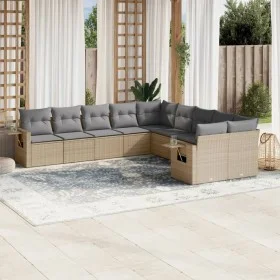 Juego de sofás jardín con cojines beige 10 pzas ratán sintético de , Conjuntos de jardín - Ref: Foro24-3253046, Precio: 639,6...