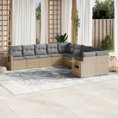Juego de sofás jardín con cojines beige 10 pzas ratán sintético de , Conjuntos de jardín - Ref: Foro24-3253046, Precio: 649,8...