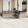 Juego de sofás jardín con cojines beige 10 pzas ratán sintético de , Conjuntos de jardín - Ref: Foro24-3253046, Precio: 649,8...