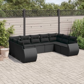 Set de sofás de jardín 8 piezas y cojines ratán sintético negro de , Conjuntos de jardín - Ref: Foro24-3254132, Precio: 612,0...
