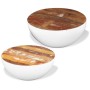 Set mesa de centro forma cuenco 2 uds madera maciza reciclada en Mesas de centro | Comprar online en Foru.es