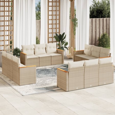 Set de sofás de jardín 12 pzas y cojines ratán sintético marrón de , Conjuntos de jardín - Ref: Foro24-3258236, Precio: 892,8...