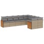 Set de sofás de jardín 9 pzas con cojines ratán sintético beige de , Conjuntos de jardín - Ref: Foro24-3227984, Precio: 528,3...
