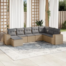 Juego de sofás de jardín con cojines beige 8 pzas ratán PE de , Conjuntos de jardín - Ref: Foro24-3222958, Precio: 483,35 €, ...