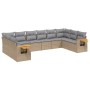 Juego de sofás jardín con cojines beige 10 pzas ratán sintético de , Conjuntos de jardín - Ref: Foro24-3227165, Precio: 635,0...