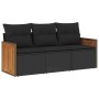 Set de sofás de jardín con cojines 3 pzas ratán sintético negro de , Conjuntos de jardín - Ref: Foro24-3227434, Precio: 200,9...