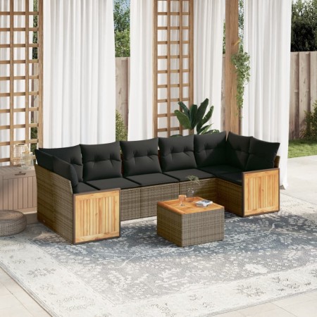 Set de sofás de jardín 8 pzas y cojines ratán sintético gris de , Conjuntos de jardín - Ref: Foro24-3227495, Precio: 489,48 €...