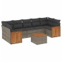Set de sofás de jardín 8 pzas y cojines ratán sintético gris de , Conjuntos de jardín - Ref: Foro24-3227495, Precio: 489,48 €...
