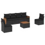 Set de comedor de jardín 7 pzas y cojines ratán sintético negro de , Conjuntos de jardín - Ref: Foro24-3227546, Precio: 409,4...