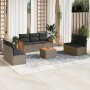 Set de sofás de jardín 8 pzas y cojines ratán sintético gris de , Conjuntos de jardín - Ref: Foro24-3227565, Precio: 444,55 €...