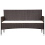 Set muebles de jardín 4 piezas y cojines ratán sintético marrón de vidaXL, Conjuntos de jardín - Ref: Foro24-45888, Precio: 1...