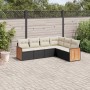 Set de sofás de jardín 6 piezas y cojines ratán sintético negro de , Conjuntos de jardín - Ref: Foro24-3227680, Precio: 347,6...