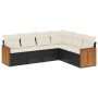 Set de sofás de jardín 6 piezas y cojines ratán sintético negro de , Conjuntos de jardín - Ref: Foro24-3227680, Precio: 347,6...