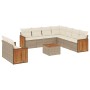 Juego de sofás jardín con cojines beige 10 pzas ratán sintético de , Conjuntos de jardín - Ref: Foro24-3227787, Precio: 624,1...