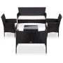 Set muebles de jardín y cojines 5 piezas ratán sintético negro de vidaXL, Conjuntos de jardín - Ref: Foro24-45893, Precio: 30...