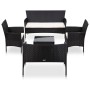 Set muebles de jardín y cojines 5 piezas ratán sintético negro de vidaXL, Conjuntos de jardín - Ref: Foro24-45893, Precio: 30...