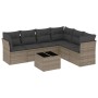 Set de sofás de jardín 7 piezas con cojines ratán PE gris de , Conjuntos de jardín - Ref: Foro24-3249529, Precio: 436,62 €, D...