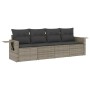 Set de sofás de jardín 4 pzas y cojines ratán sintético gris de , Conjuntos de jardín - Ref: Foro24-3252217, Precio: 274,00 €...