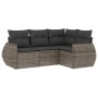 Set de sofás de jardín 4 pzas y cojines ratán sintético gris de , Conjuntos de jardín - Ref: Foro24-3253647, Precio: 319,19 €...