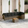 Set de sofás de jardín 7 piezas con cojines ratán PE gris de , Conjuntos de jardín - Ref: Foro24-3258399, Precio: 416,94 €, D...