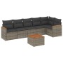Set de sofás de jardín 7 piezas con cojines ratán PE gris de , Conjuntos de jardín - Ref: Foro24-3258399, Precio: 416,94 €, D...