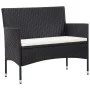 Set muebles de jardín y cojines 5 piezas ratán sintético negro de vidaXL, Conjuntos de jardín - Ref: Foro24-45893, Precio: 30...