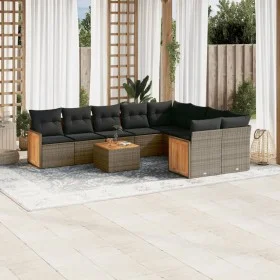 Set de sofás de jardín 10 pzas con cojines ratán sintético gris de , Conjuntos de jardín - Ref: Foro24-3227992, Precio: 588,8...