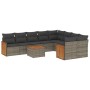 Set de sofás de jardín 10 pzas con cojines ratán sintético gris de , Conjuntos de jardín - Ref: Foro24-3227992, Precio: 581,9...