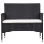 Set muebles de jardín y cojines 5 piezas ratán sintético negro de vidaXL, Conjuntos de jardín - Ref: Foro24-45893, Precio: 30...