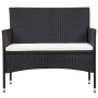 Set muebles de jardín y cojines 5 piezas ratán sintético negro de vidaXL, Conjuntos de jardín - Ref: Foro24-45893, Precio: 30...