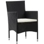 Set muebles de jardín y cojines 5 piezas ratán sintético negro de vidaXL, Conjuntos de jardín - Ref: Foro24-45893, Precio: 30...