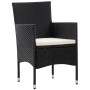 Set muebles de jardín y cojines 5 piezas ratán sintético negro de vidaXL, Conjuntos de jardín - Ref: Foro24-45893, Precio: 30...