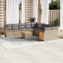 Set de sofás de jardín 11pzas con cojines ratán sintético beige de , Conjuntos de jardín - Ref: Foro24-3228040, Precio: 658,9...