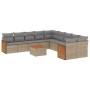 Set de sofás de jardín 11pzas con cojines ratán sintético beige de , Conjuntos de jardín - Ref: Foro24-3228040, Precio: 658,9...